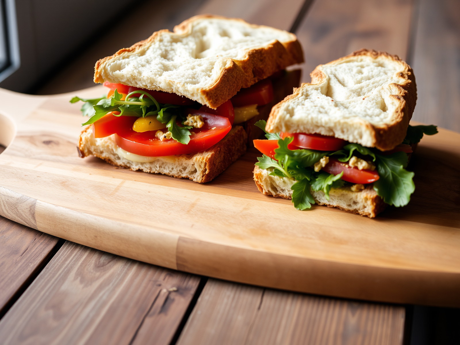 Sandwichs artisanaux sur pain croustillant.